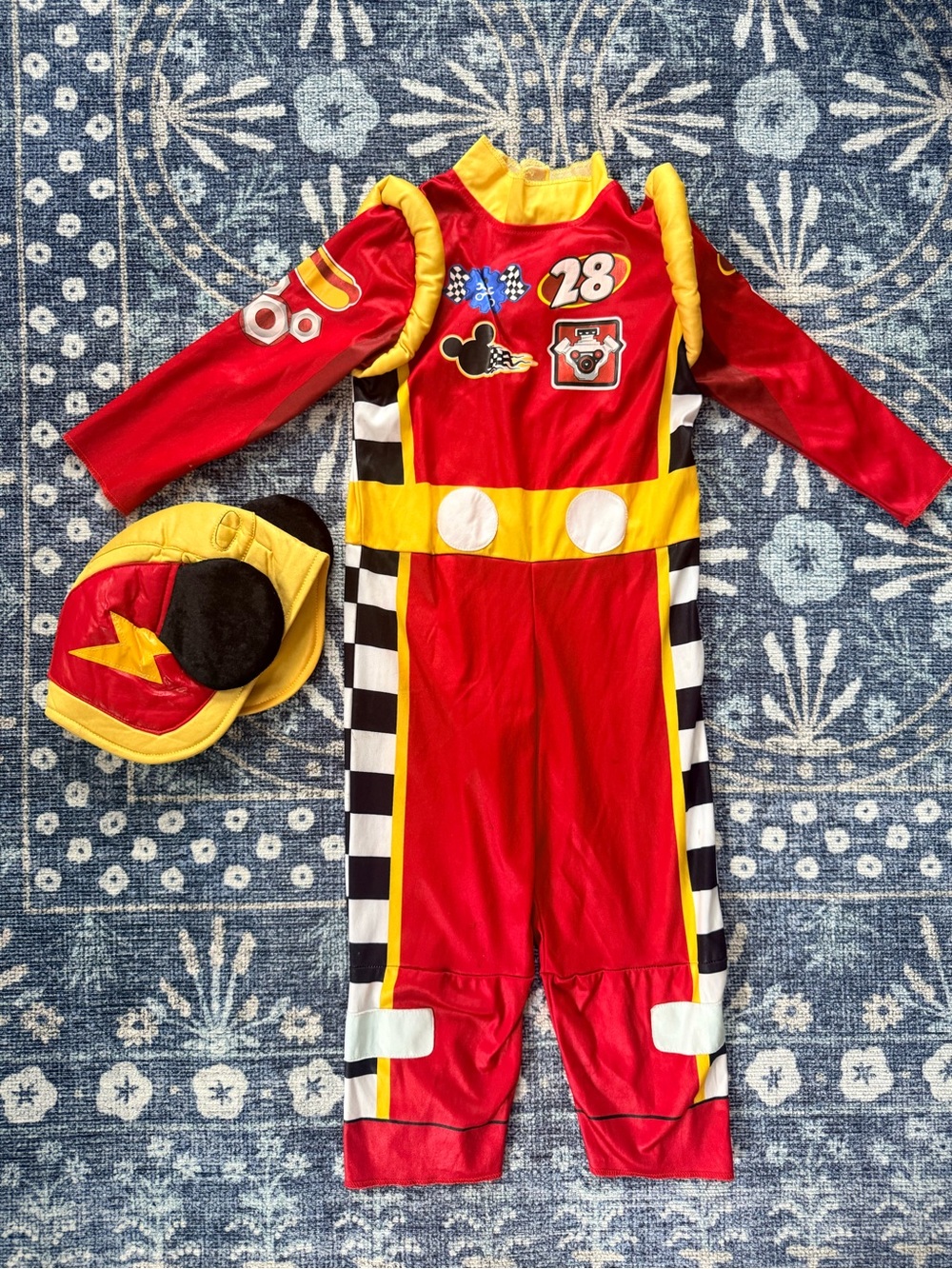Disney Red and Yellow Racing Driver Costume with Cap